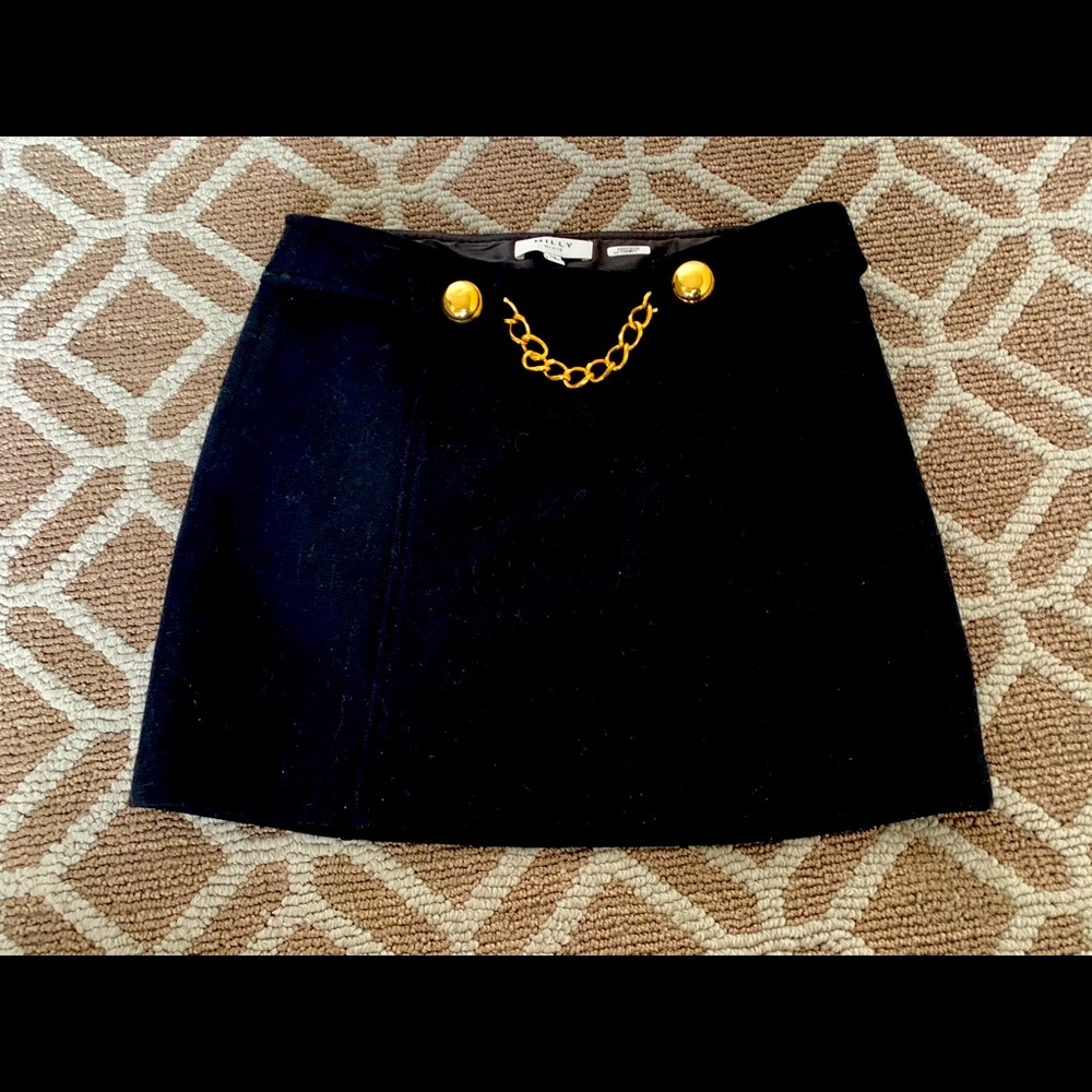 Milly minis black wool skirt with gold accents